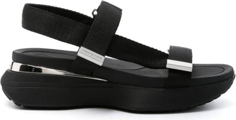 Michael Kors Zwarte platte sandalen voor vrouwen Black Dames