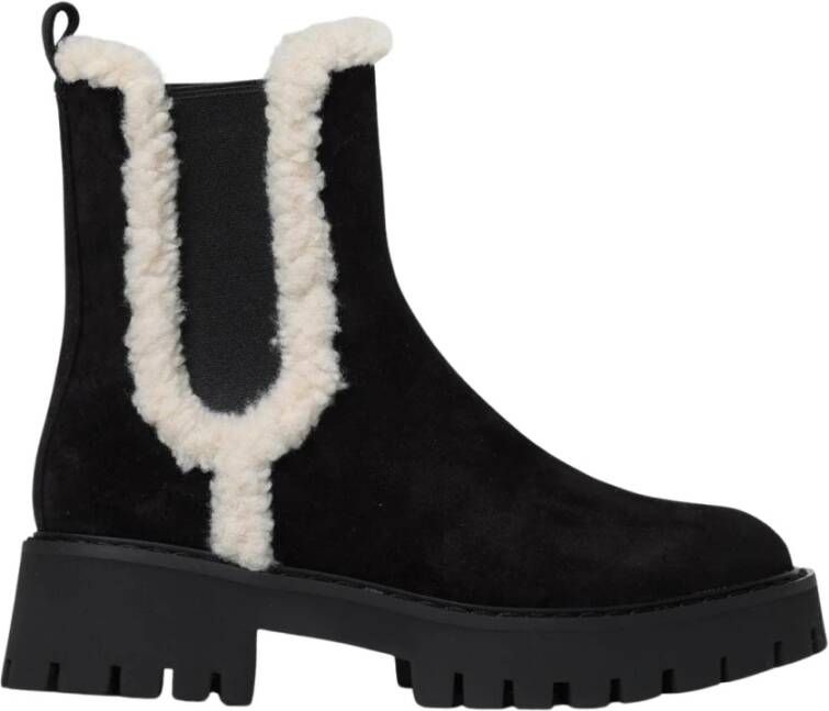 Michael Kors Zwarte Shearling Enkellaarsjes