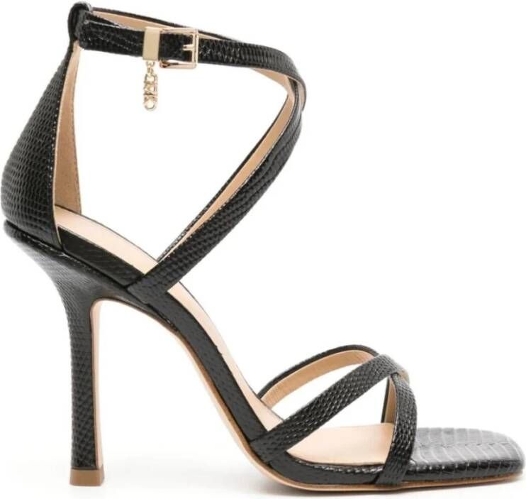 Michael Kors Zwarte Strappy Platte Sandaal Black Dames