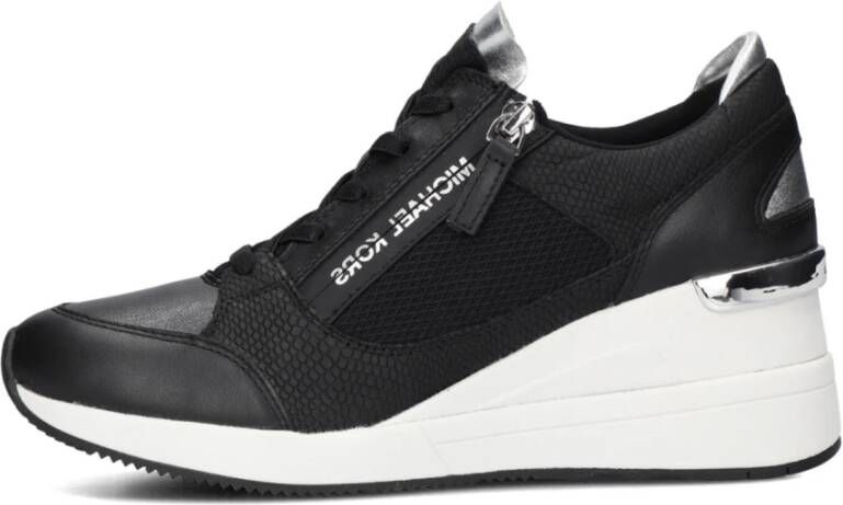Michael Kors Zwarte Wedge Sneakers Elegante Stijl Black Dames