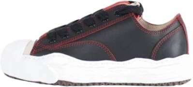 Mihara Yasuhiro Hank Leren Sneakers met Rubberen Zool Black Heren