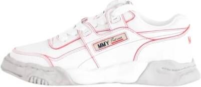Mihara Yasuhiro Leren Sneakers met Rubberen Zool White Heren