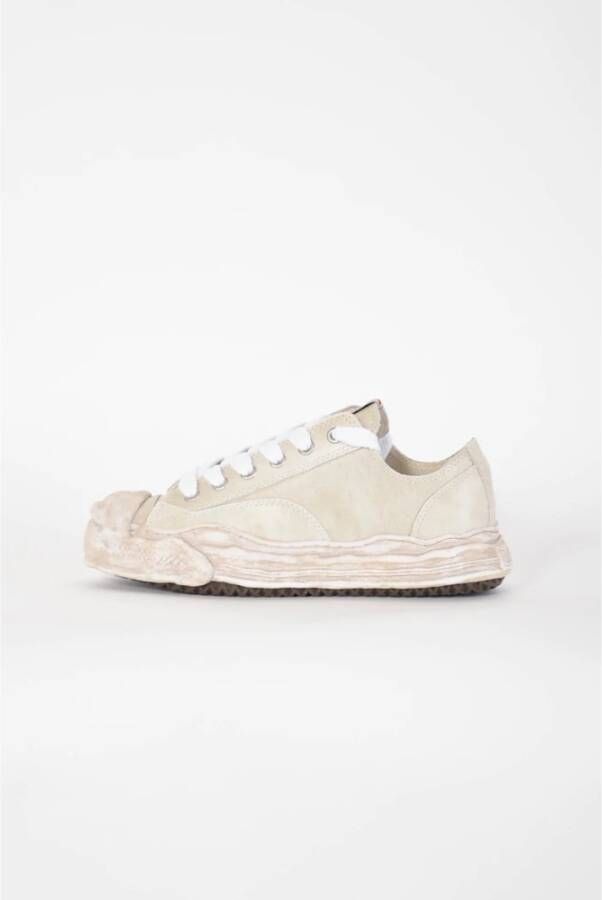 Mihara Yasuhiro Leren Sneakers met Rubberen Zool White Heren