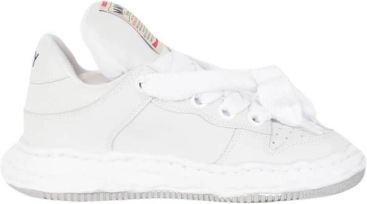 Mihara Yasuhiro Leren Wayne Sneakers met Geperforeerde Neus White Heren