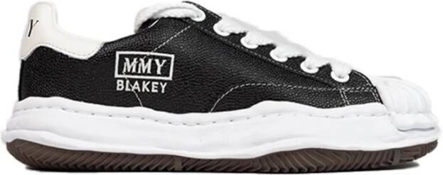 Mihara Yasuhiro Zwarte Blakey Sneakers Geperst Leer Vetersluiting Black Heren