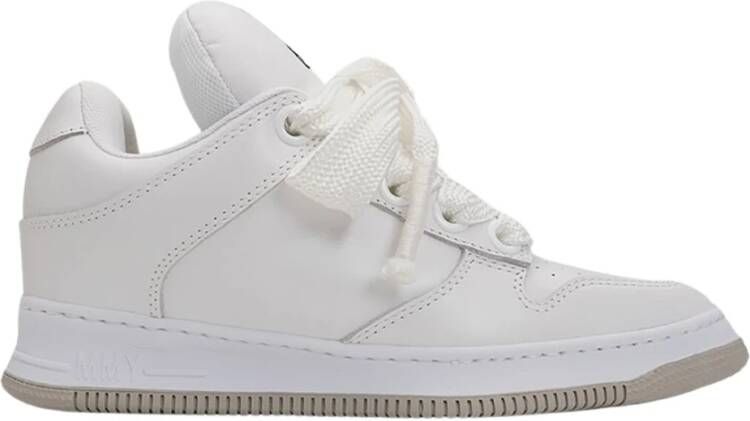 Mihara Yasuhiro Leren Wayne Sneakers met Geperforeerde Neus White Heren