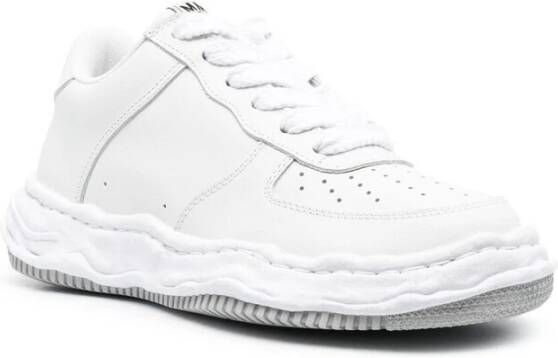Mihara Yasuhiro Witte Geperforeerde Lage Sneakers