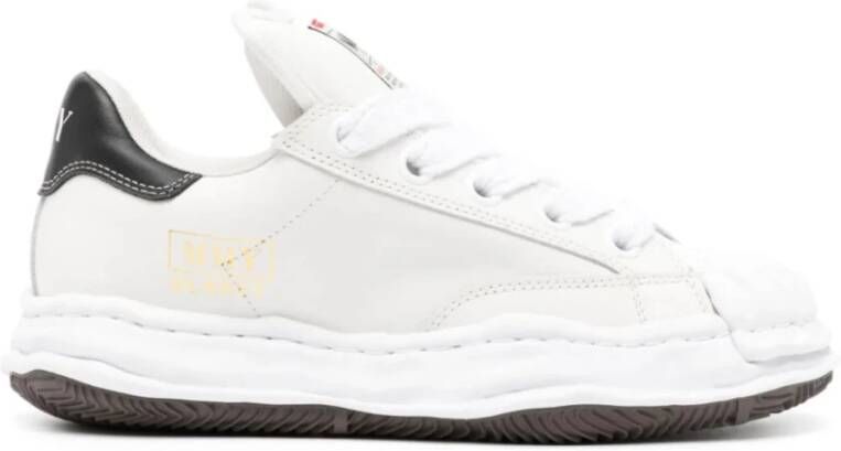 Mihara Yasuhiro Witte Leren Puffer Lage Top Sneaker White Heren