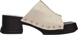 Miista Beige Leren Hakken Muiltjes Beige Dames