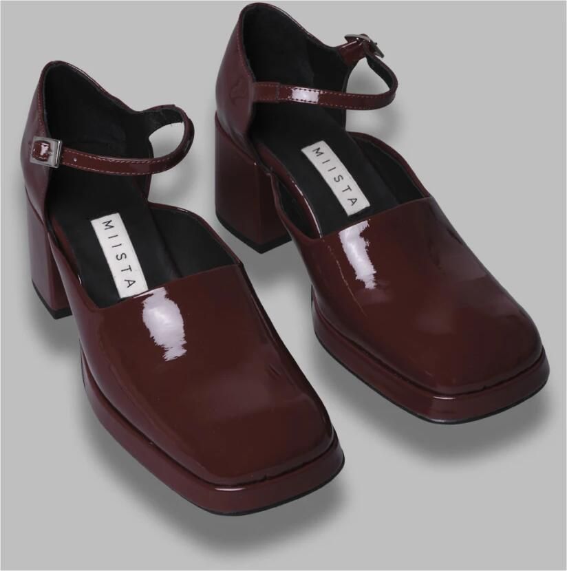 Miista Burgundy Court Platte Schoenen
