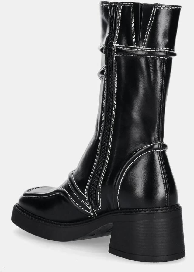 Miista Leren enkellaarzen met contraststiksels Black Dames - Foto 2