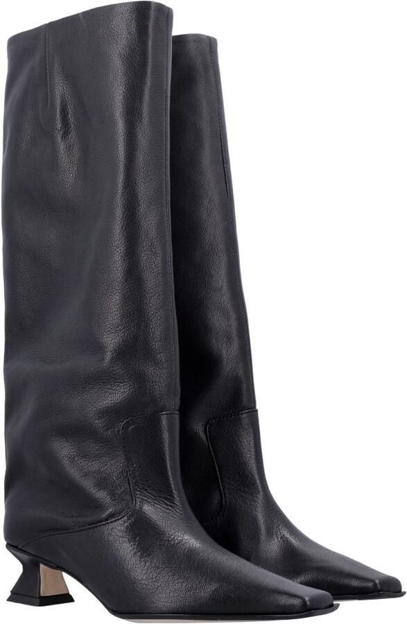 Miista Zwarte gesloten teen kniehoge laarzen