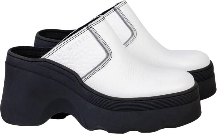 Miista Witte Flatform Mules E8_3234 White Dames