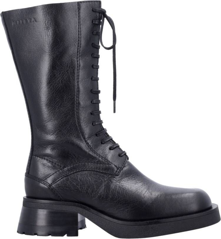 Miista Zwarte Militaire Veterschoenen