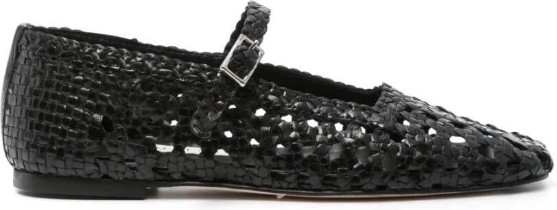 Miista Zwarte platte balletschoenen met gesp