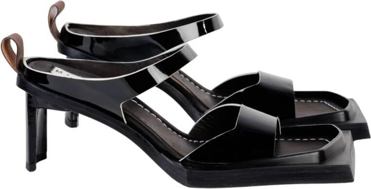 Miista Zwarte Sandalen van Patentleer met Dubbele Bandjes Black Dames