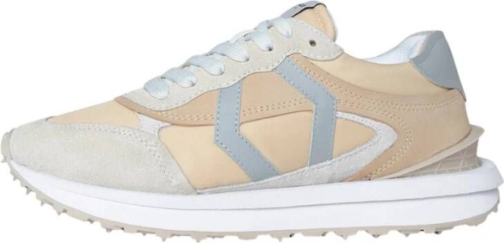 Mikakus Barcelona Beige Nubuck Leren Sneakers