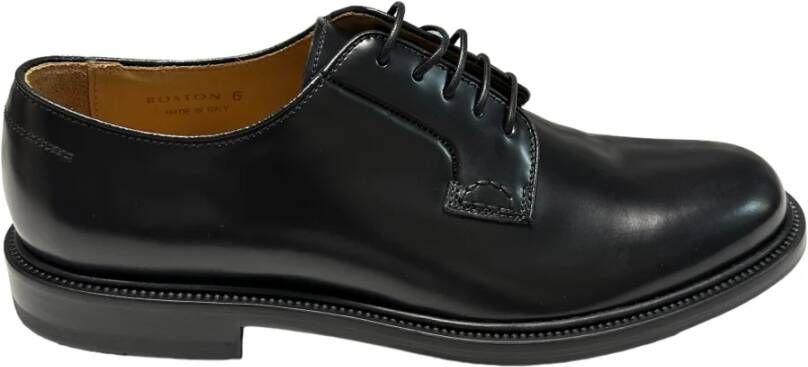 Mille885 Leren veterschoenen met rubberen zool Black Heren