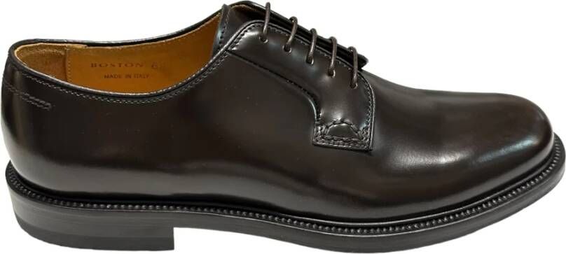 Mille885 Leren veterschoenen met rubberen zool Brown Heren