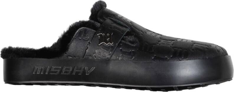 Misbhv Sandalen met reliëf van leer