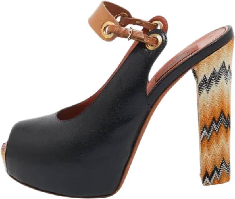 Missoni Pre-owned Leather sandals Black Dames