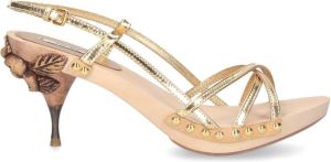 Miu 5837 Kalbslederen Sandalen Geel Dames