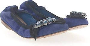 Miu Ballerinas Faltbar Veloursleder Blauw Dames