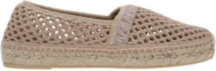 Miu Beige Gehaakte Espadrilles