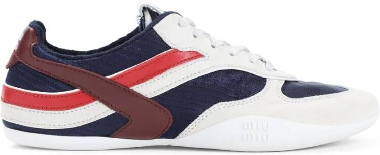 Miu Blauwe Gymnasium Sneakers met Tech Fabric