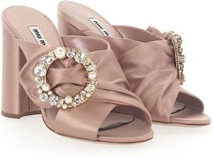 Miu Budapester Hoge Hak Sandalen Beige Dames