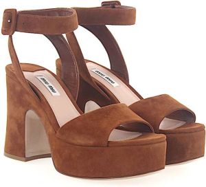 Miu Budapester Hoge Hak Sandalen Bruin Dames