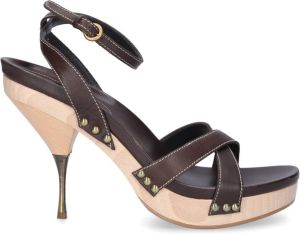 Miu Budapester Hoge Hak Sandalen Bruin Dames