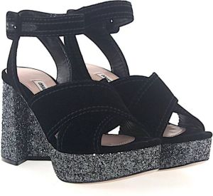 Miu Budapester Hoge Hak Sandalen Zwart Dames