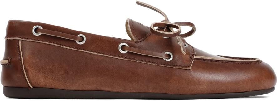 Miu Vintage Boat Loafers in gebleekt leer - Foto 3