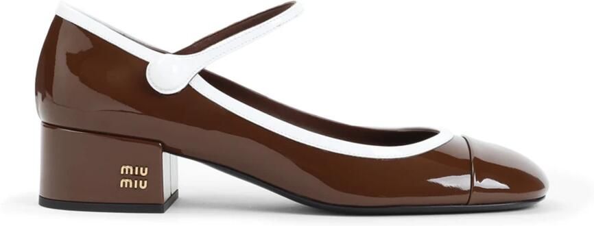 Miu Bruin Patent Leren Blokhak Pumps