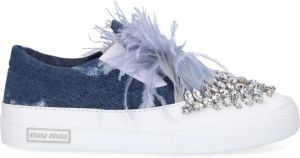 Miu Denim Lage Sneaker Amanpulo Blauw Dames