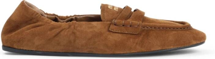 Miu Eiken Bruin Suède Loafers