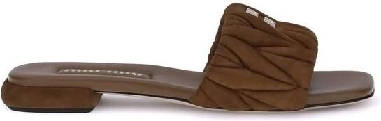 Miu Gestikte leren sandalen