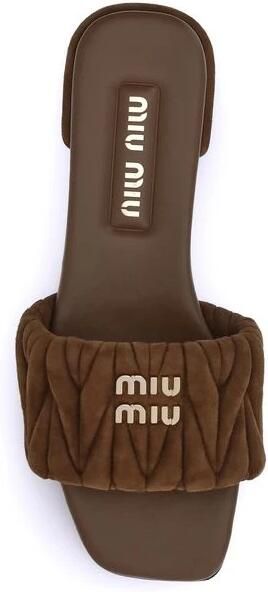 Miu Gestikte leren sandalen - Foto 2