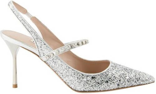 Miu Pumps & high heels Leather High Heels Glitter in zilver