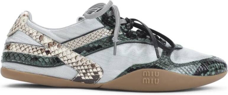 Miu Green Polyamide Sneakers