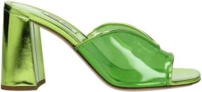 Miu Groene Plexiglas Middelhoge Sandalen
