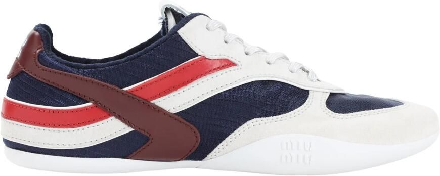 Miu Gymnasium sneakers van technische stof en suède - Foto 2