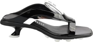 Miu Logo geprinte hakken sandalen Zwart Dames