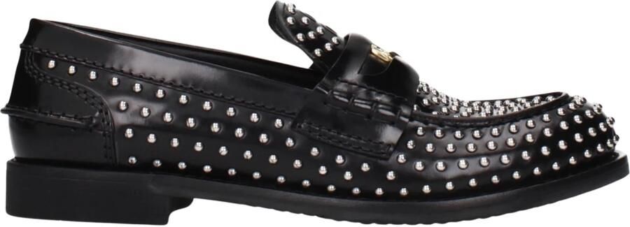 Miu Zwarte Loafers met Noppen