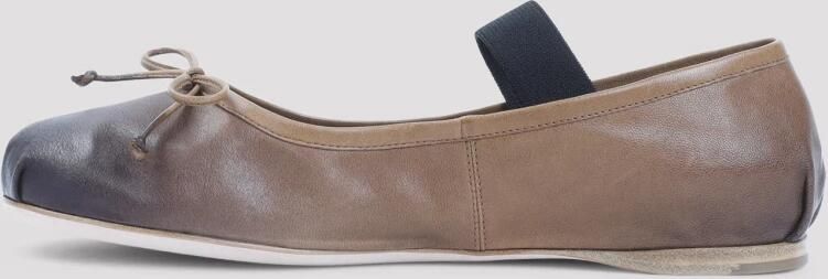 Miu Karamelbruine Leren Ballerina's