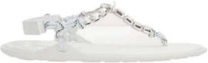 Miu Kristal Witte Touw Sandalen Gray Dames