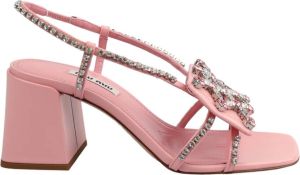 Miu Leren Hakken Schoenen Roze Dames
