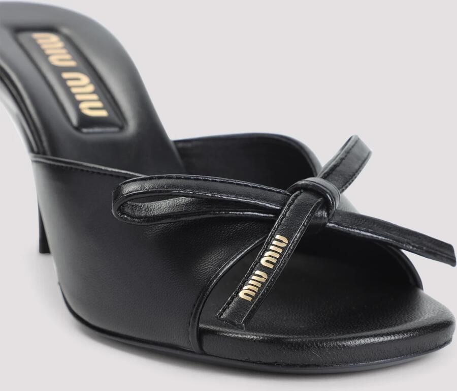 Miu Leren muiltje met strikdetail - Foto 2