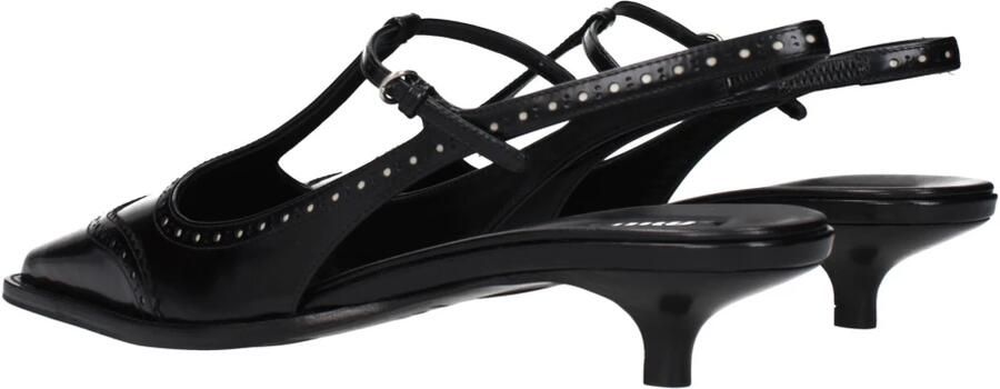 Miu Patentleren Kitten Heel Slingback Pumps Black Dames - Foto 3